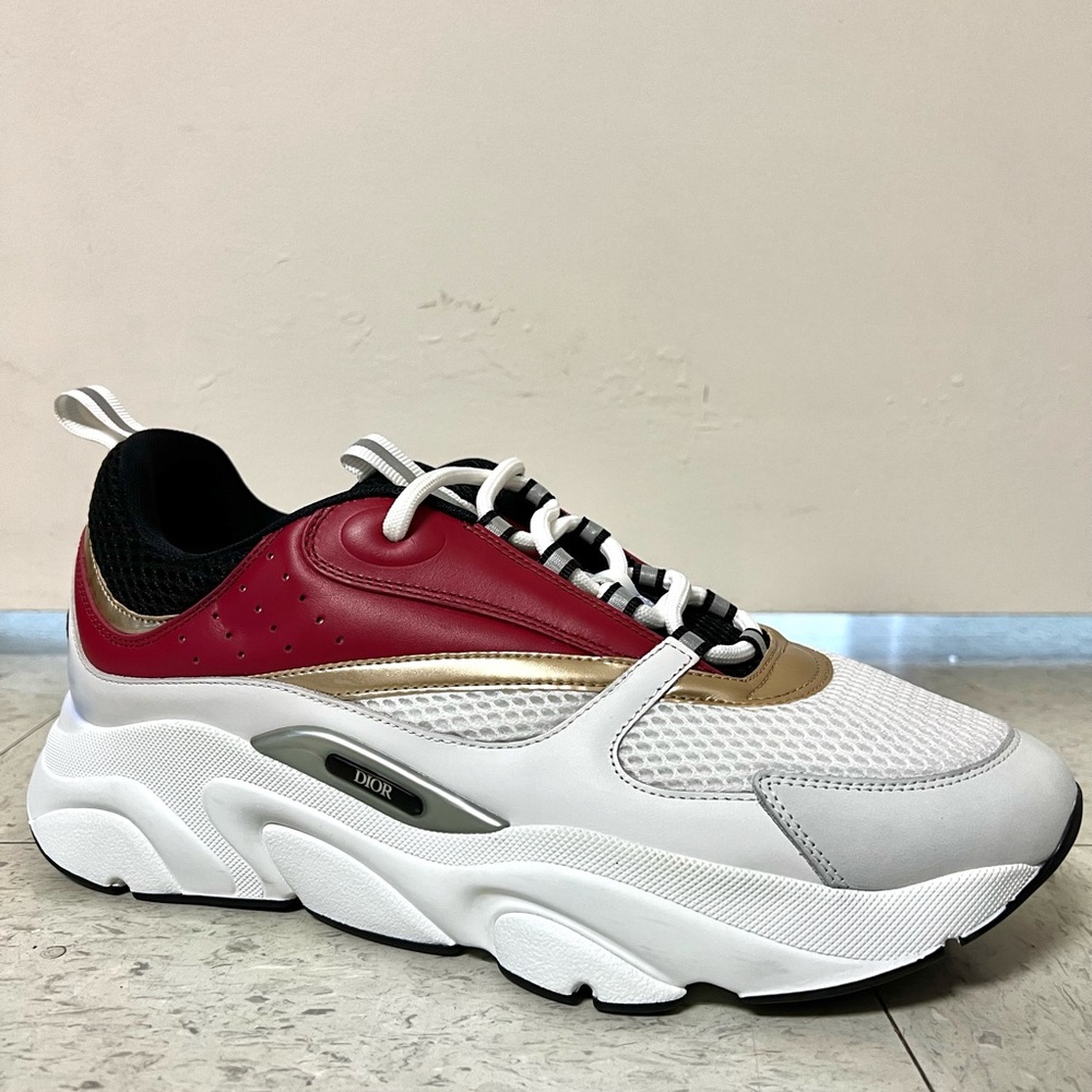 Christian Dior B22 Trainer Burgundy White Gold